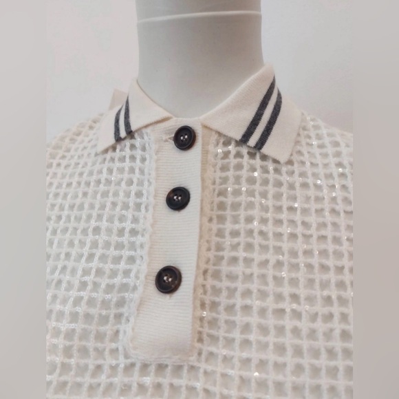 🔥BRUNELLO CUCINELLI
Netted Polo Shirt with Contrast Stripes/Size Large/MP $3850🔥 - Picture 8 of 13